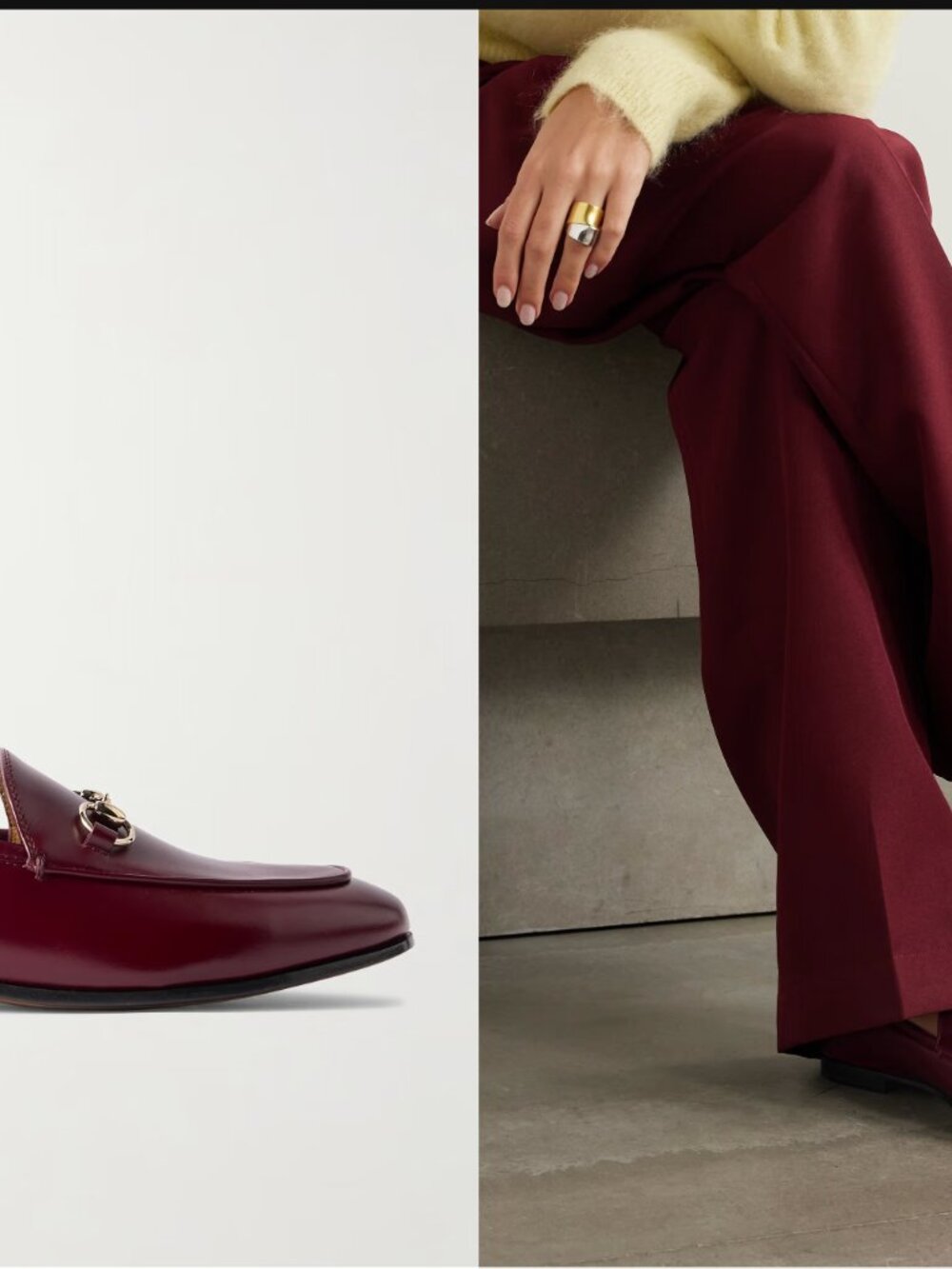 Gucci Jordaan horsebit-detailed leather loafers (rosso ancora/burgundy 37EU) - Picture 2 of 9